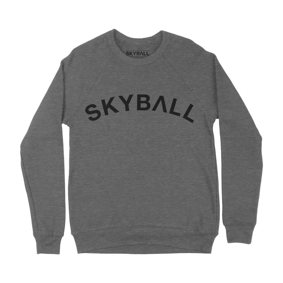 Curved Logo Crew Neck Sweatshirt - Grey Triblend
