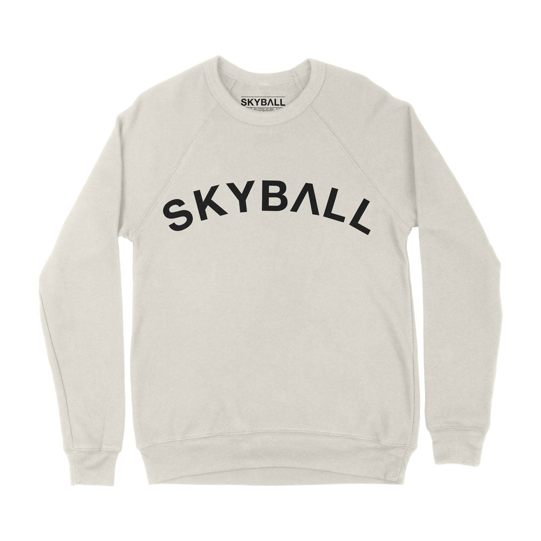 Curved Logo Crew Neck Sweatshirt - Heather Dust