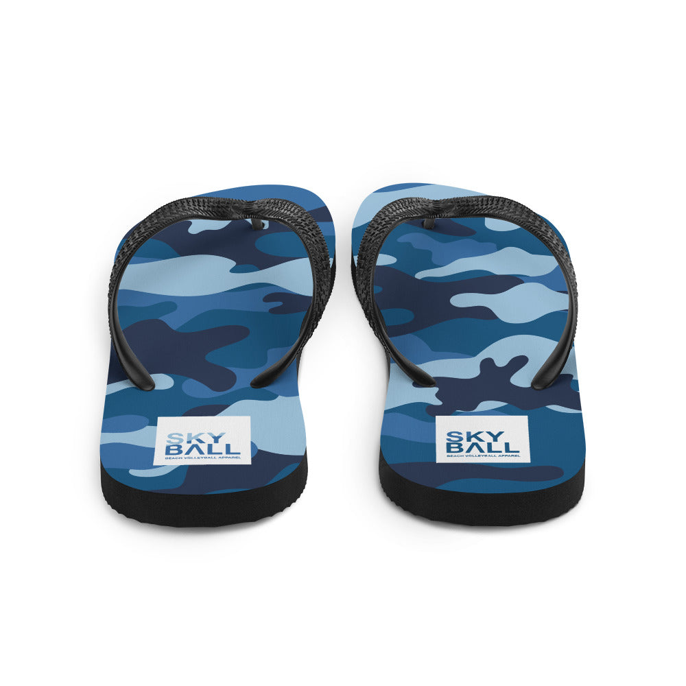 Skyball Beach Volleyball Apparel - Boardwalk Flip-Flops - Full Patch / Blue Camo