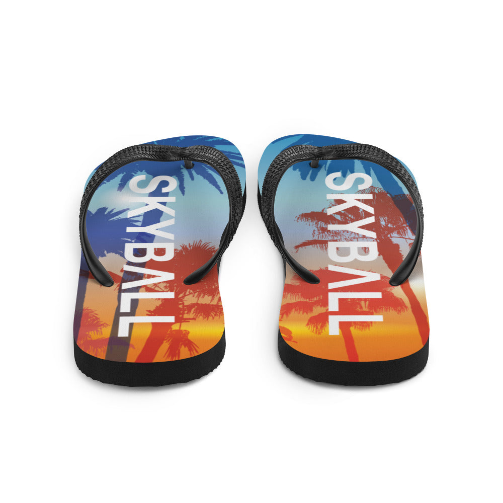 Skyball Beach Volleyball Apparel - Boardwalk Flip-Flops - Original / Sunset Palms
