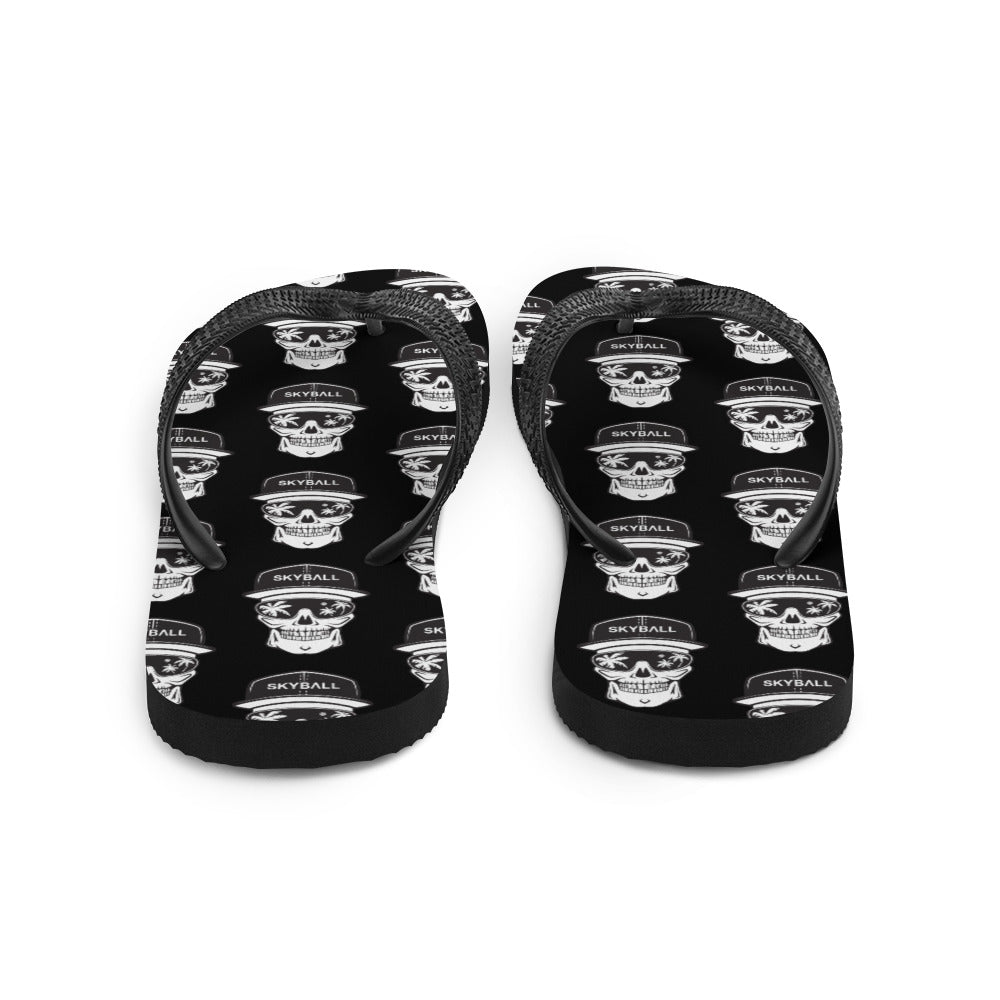 Skyball Beach Volleyball Apparel - Boardwalk Flip-Flops - Skully / Black