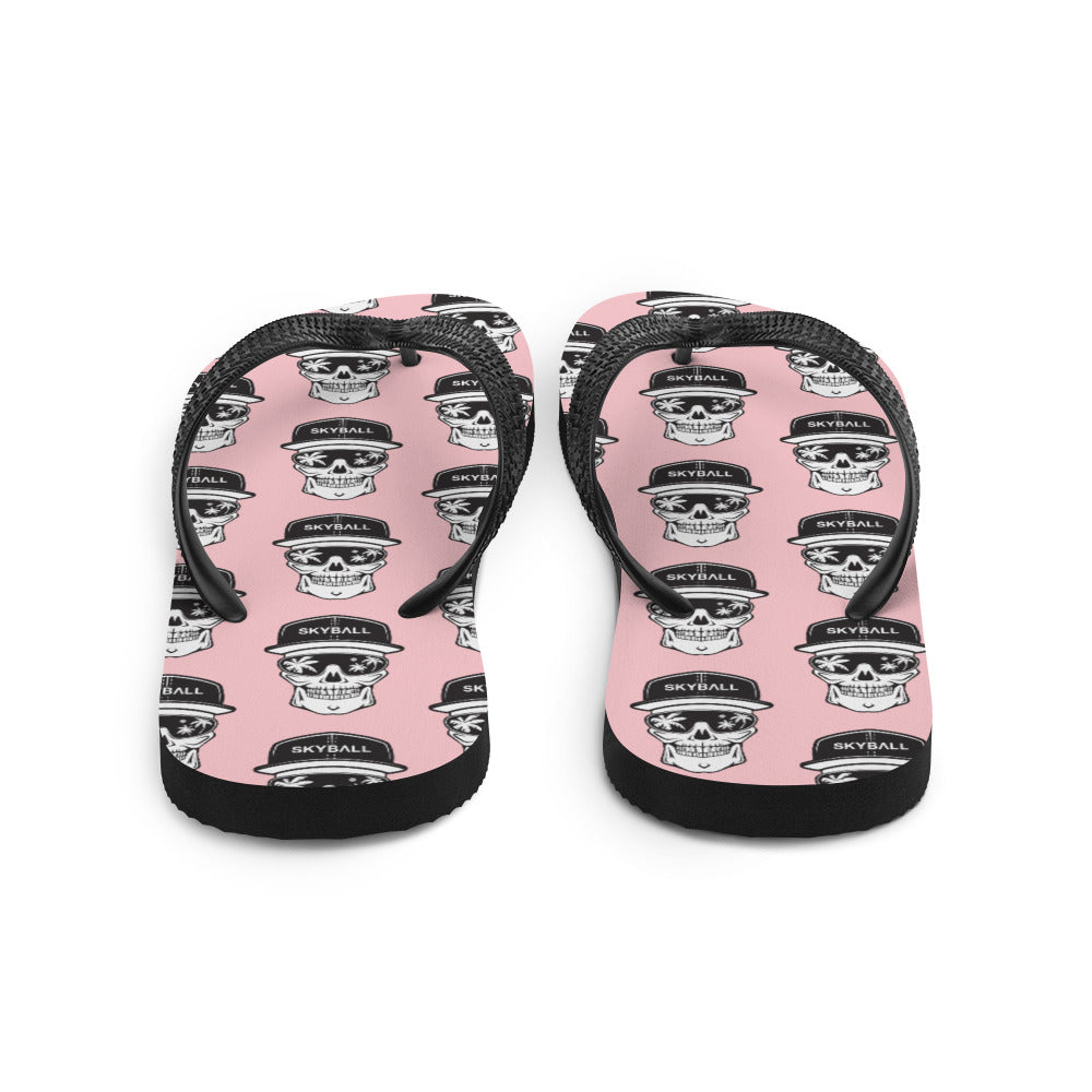 Skyball Beach Volleyball Apparel - Boardwalk Flip Flops - Skully / Pink
