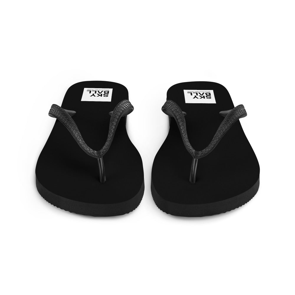 Skyball Beach Volleyball Apparel - Boardwalk Flip-Flops - Full Patch / Black