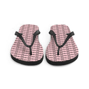 Skyball Beach Volleyball Apparel - Boardwalk Flip-Flops - Logo Print  / Pink & Black