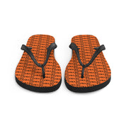 Skyball Beach Volleyball Apparel - Boardwalk Flip-Flops - Logo Print / Orange & Black