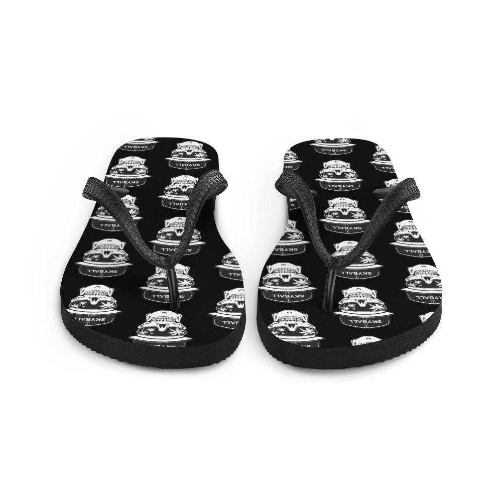 Skyball Beach Volleyball Apparel - Boardwalk Flip-Flops - Skully / Black