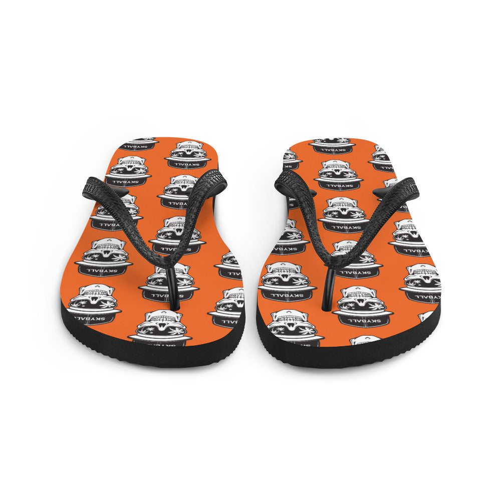 Skyball Beach Volleyball Apparel - Boardwalk Flip Flops - Skully / Orange