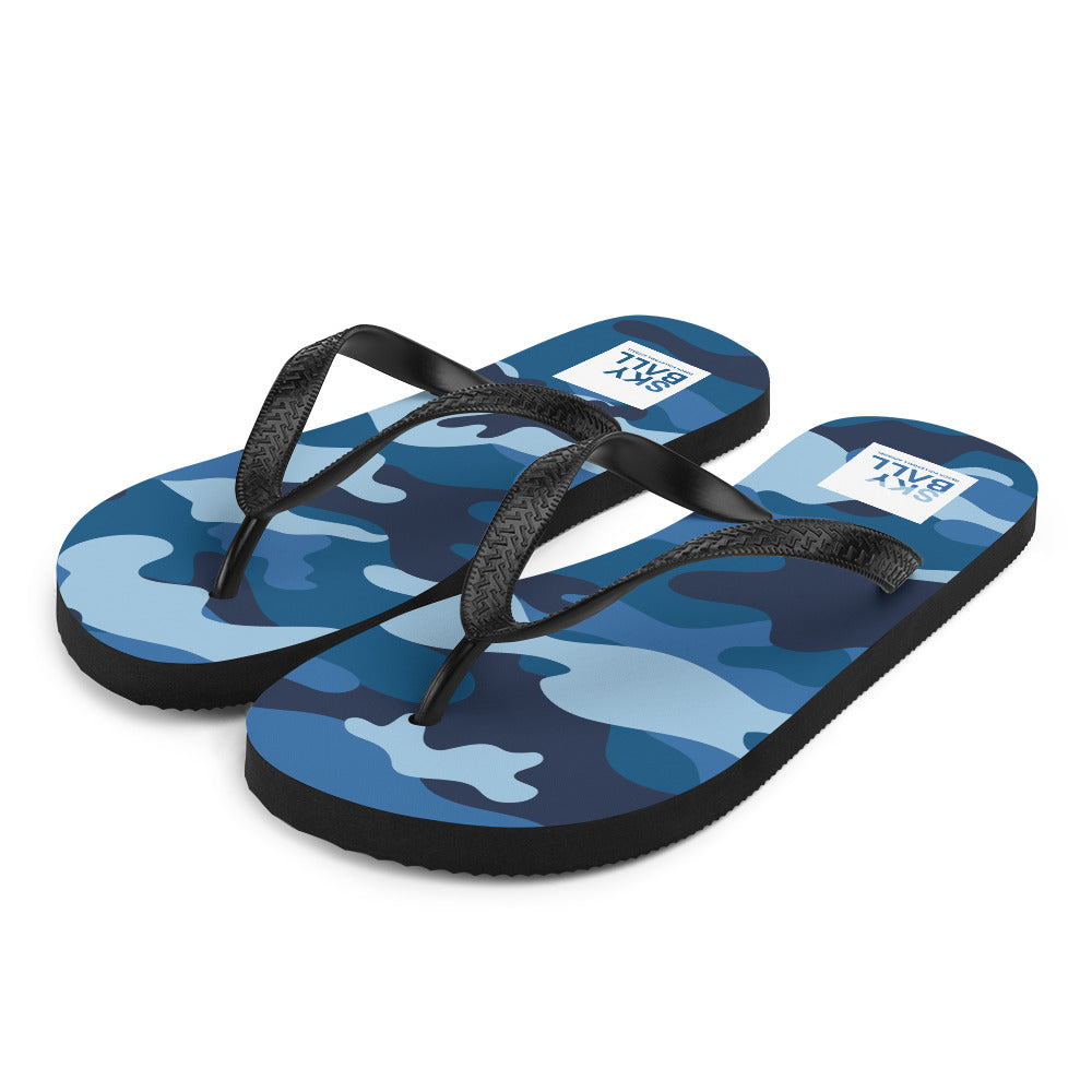 Skyball Beach Volleyball Apparel - Boardwalk Flip-Flops - Full Patch / Blue Camo