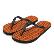Skyball Beach Volleyball Apparel - Boardwalk Flip-Flops - Logo Print / Orange & Black