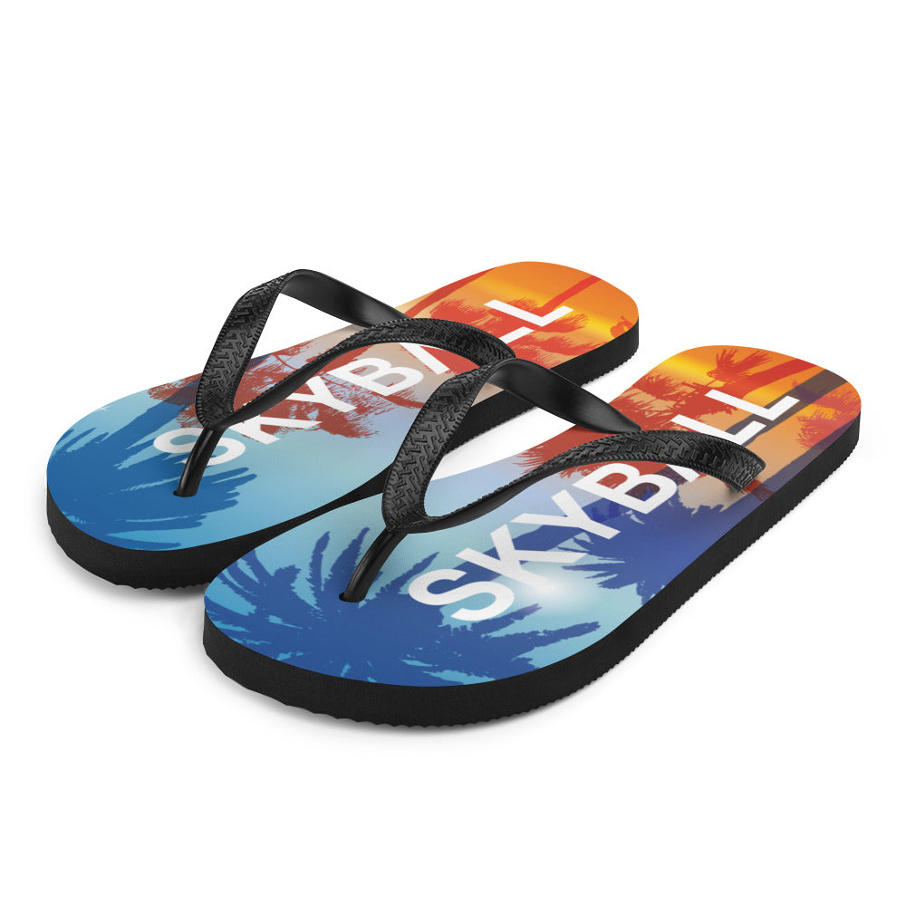 Skyball Beach Volleyball Apparel - Boardwalk Flip-Flops - Original / Sunset Palms