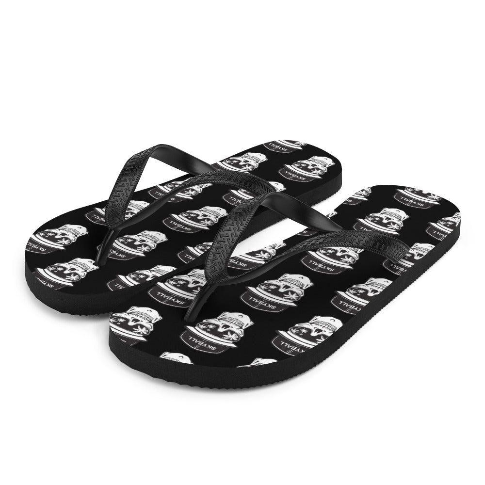 Skyball Beach Volleyball Apparel - Boardwalk Flip-Flops - Skully / Black