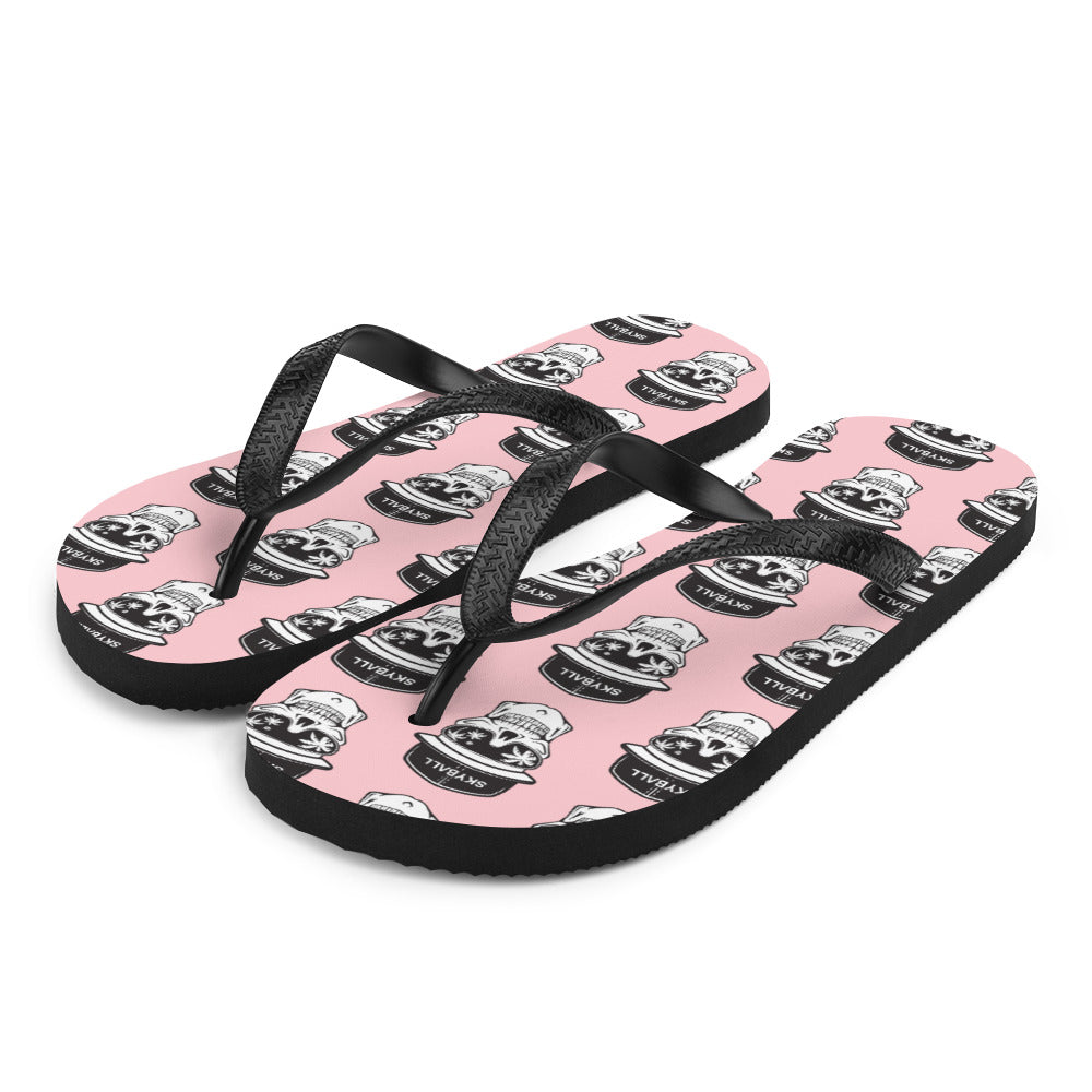Skyball Beach Volleyball Apparel - Boardwalk Flip Flops - Skully / Pink