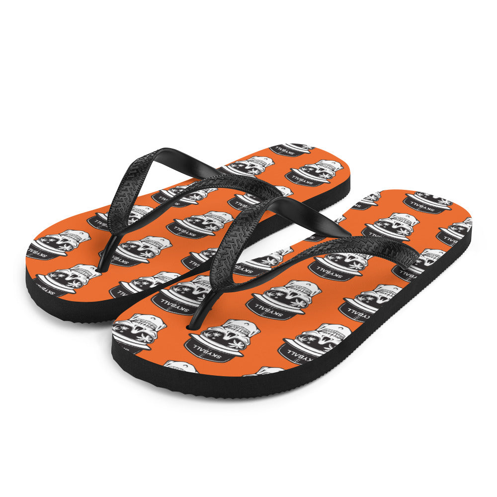 Skyball Beach Volleyball Apparel - Boardwalk Flip Flops - Skully / Orange