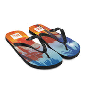 Skyball Beach Volleyball Apparel - Boardwalk Flip-Flops - Full Patch / Sunset Palms