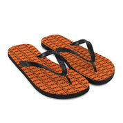 Skyball Beach Volleyball Apparel - Boardwalk Flip-Flops - Logo Print / Orange & Black