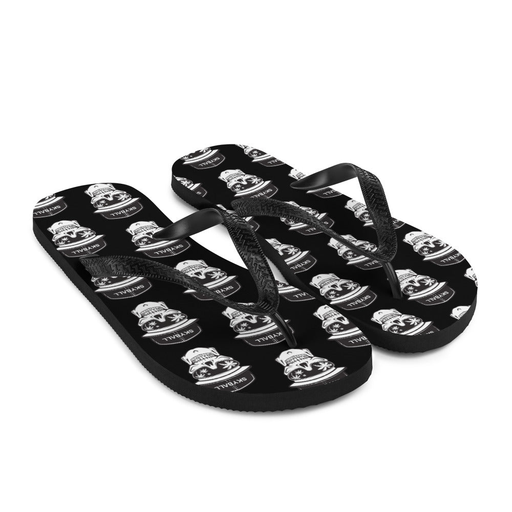 Skyball Beach Volleyball Apparel - Boardwalk Flip-Flops - Skully / Black