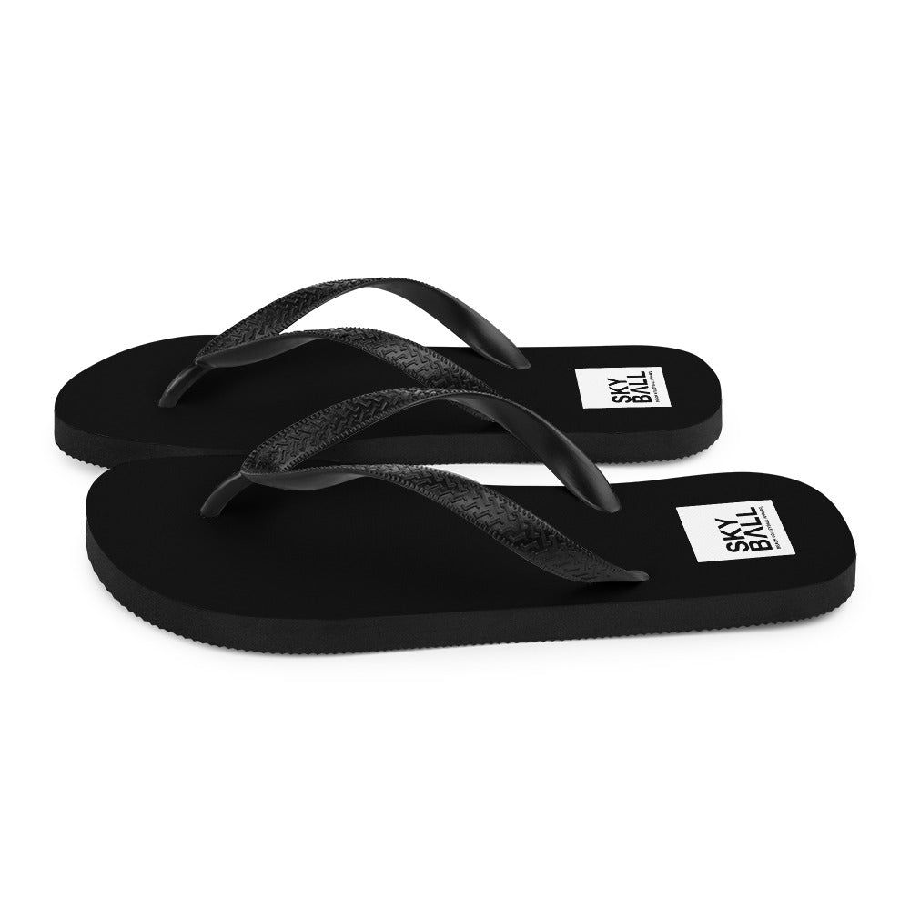 Skyball Beach Volleyball Apparel - Boardwalk Flip-Flops - Full Patch / Black