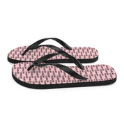 Skyball Beach Volleyball Apparel - Boardwalk Flip-Flops - Logo Print  / Pink & Black