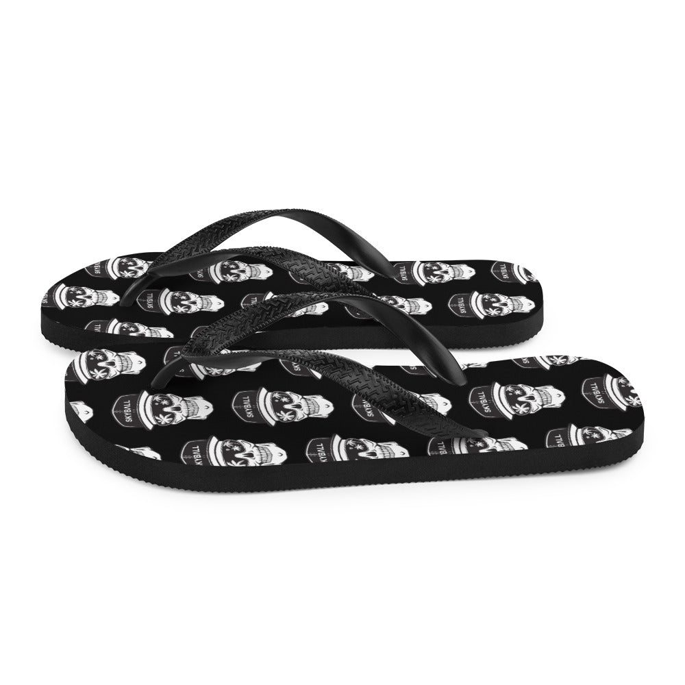 Skyball Beach Volleyball Apparel - Boardwalk Flip-Flops - Skully / Black