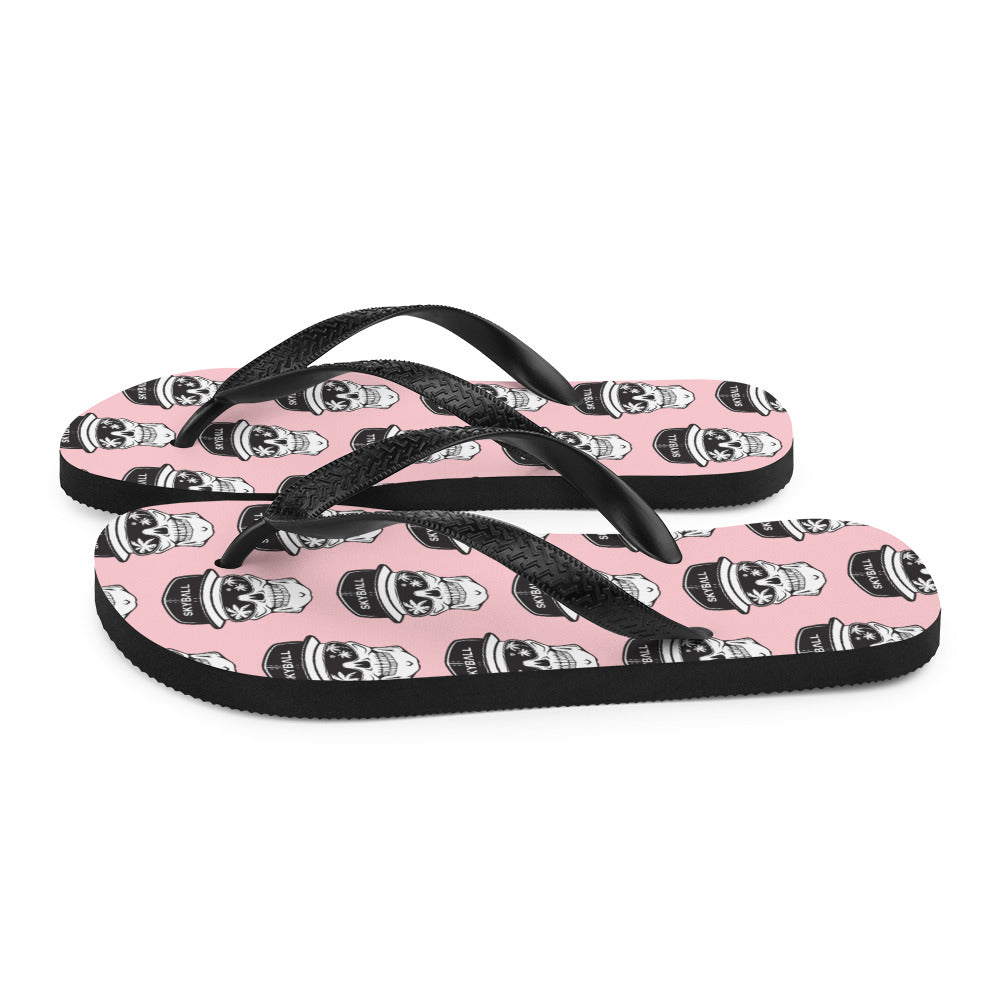 Skyball Beach Volleyball Apparel - Boardwalk Flip Flops - Skully / Pink