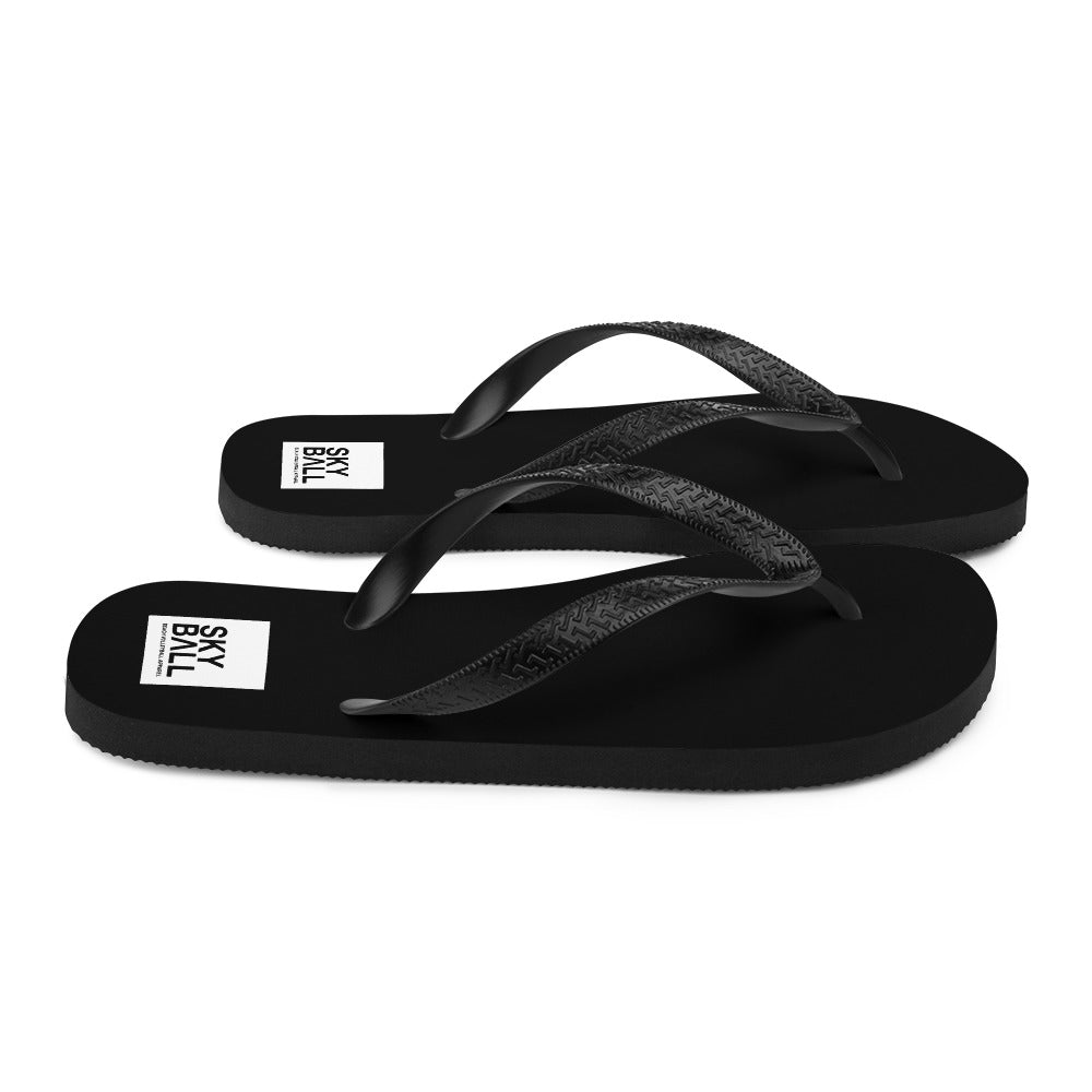 Skyball Beach Volleyball Apparel - Boardwalk Flip-Flops - Full Patch / Black