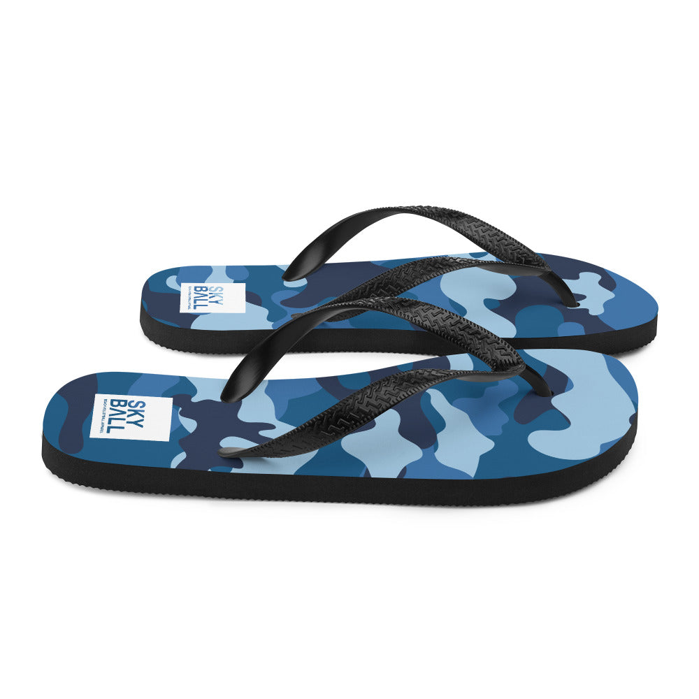 Skyball Beach Volleyball Apparel - Boardwalk Flip-Flops - Full Patch / Blue Camo