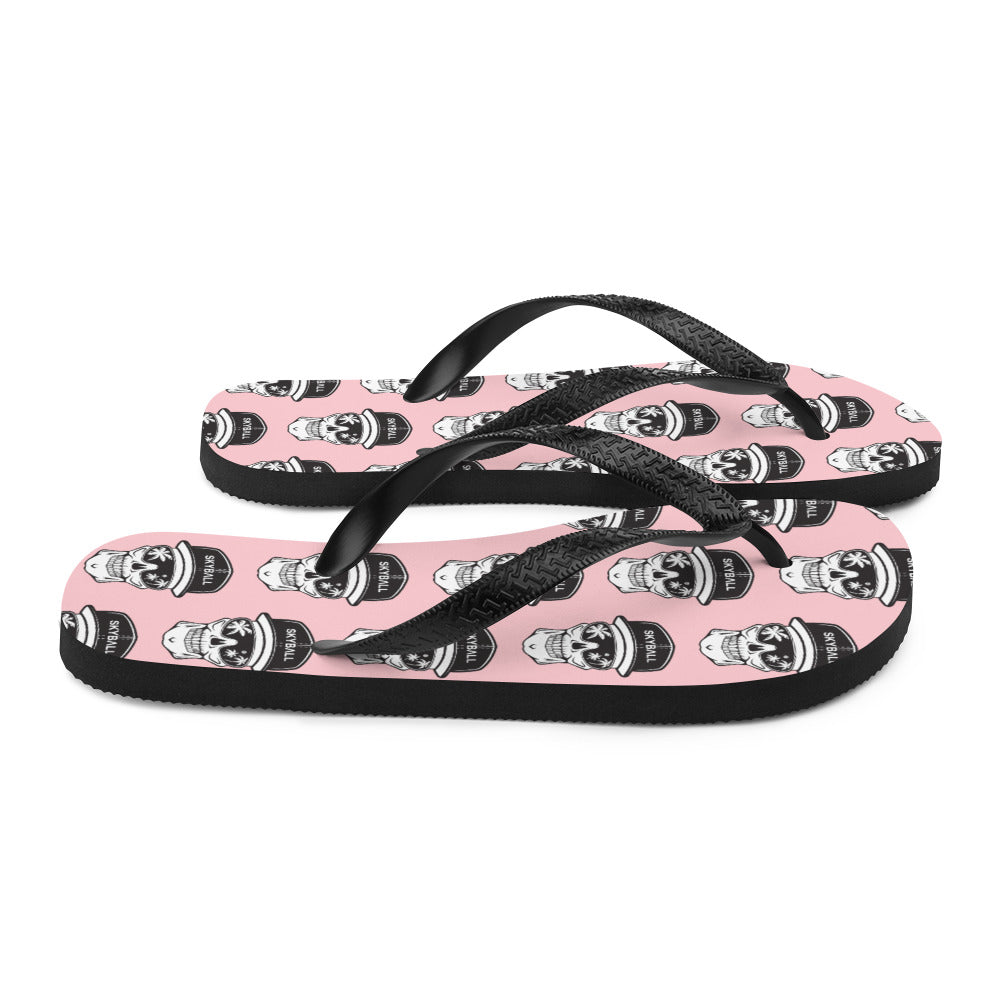 Skyball Beach Volleyball Apparel - Boardwalk Flip Flops - Skully / Pink