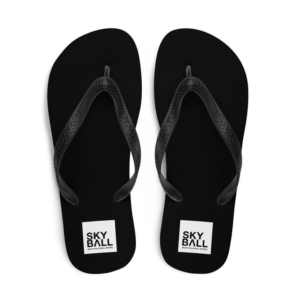 Skyball Beach Volleyball Apparel - Boardwalk Flip-Flops - Full Patch / Black