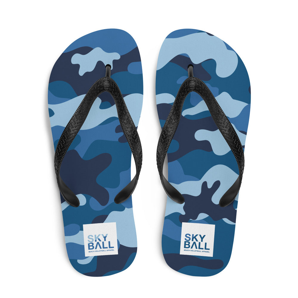Skyball Beach Volleyball Apparel - Boardwalk Flip-Flops - Full Patch / Blue Camo