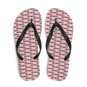 Skyball Beach Volleyball Apparel - Boardwalk Flip-Flops - Logo Print  / Pink & Black