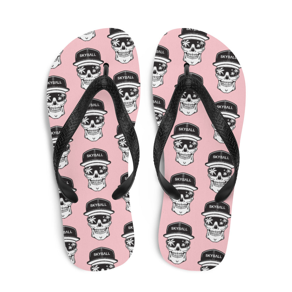 Skyball Beach Volleyball Apparel - Boardwalk Flip Flops - Skully / Pink