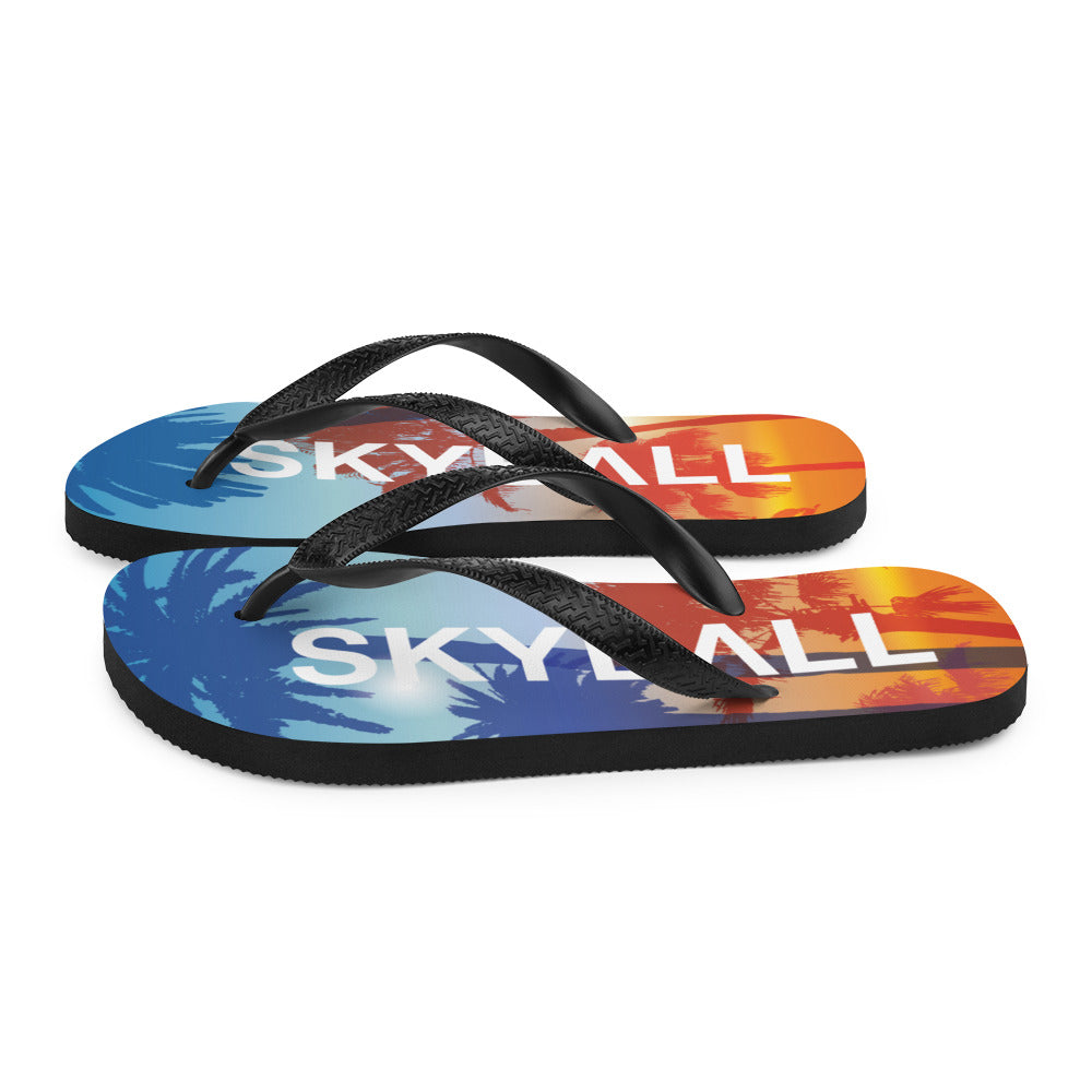 Skyball Beach Volleyball Apparel - Boardwalk Flip-Flops - Original / Sunset Palms