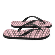 Skyball Beach Volleyball Apparel - Boardwalk Flip-Flops - Logo Print  / Pink & Black